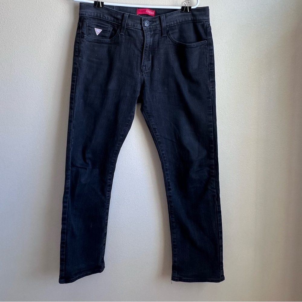 Guess mens black slim fit jeans
